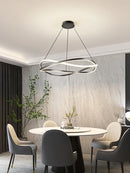 Axyaa Modern Circle LED Pendant Chandelier for Home Living Room, Bedroom & Dining Area