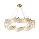 Axyaa French Cream Style Chandelier, Retro Crystal Glass Main Hall Light