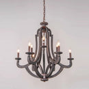 Axyaa 9-Light Wood Farmhouse Chandelier: Rustic Ceiling Hanging Lamp for Dining Room