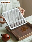 Axyaa Walnut Tea Tray Dual Purpose Drainage Holder for Tea Ceremony