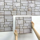 Axyaa 3D Faux Stone Self-Adhesive Wall Panels, TV Background Tiles, Water/Mold Resistant, 30x30cm