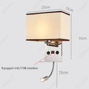 Axyaa LED Fabric Lampshade Wall Light USB Spotlight Adjustable Bedside Reading Light