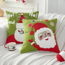 Embroidery Christmas Throw Pillowcase Elk Red Decoration Square Pillowcases by Axyaa