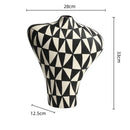 Axyaa Geometric Diamond Ceramic Vase: Handcrafted Home Decor Flower Arrangement Accessory