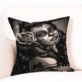 Axyaa Skull Floral Festival Cushion Cover - Halloween Home Decor