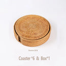 Axyaa Rattan Insulated Table Mats Set for Dining Tables and Plates