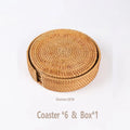 Axyaa Rattan Table Mats Set, Heat Resistant, Scald Resistant, Dining Coasters, Household Use