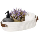 Axyaa Cotton Rope Storage Basket with Handle - Large Capacity Desktop Organizer