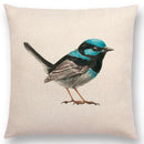Birds Painting Cushion Cover - Axyaa Collection: Robin, Titmouse, Toucan, Sparrow, Firecrest, Cardinal, Bullfinch