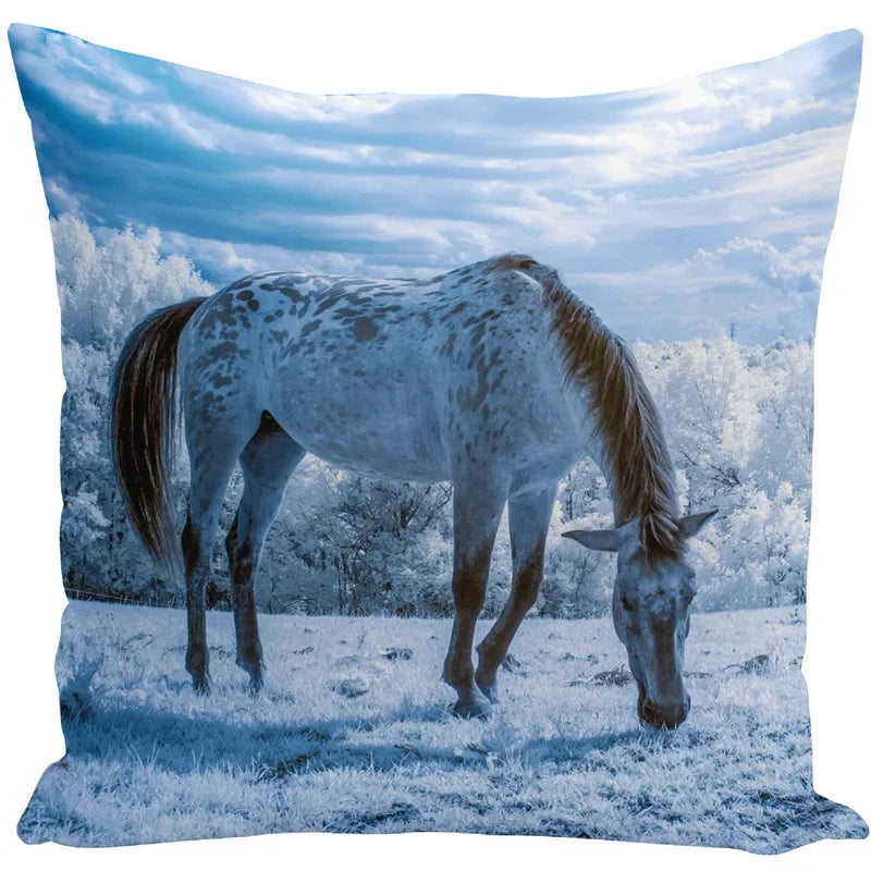 Animal Horse Printed Cushion Cover by Axyaa - Sofa Decor Pillowcase