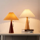 Axyaa Vintage Solid Wood Table Lamp for Bedroom with E27 Socket
