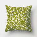 Axyaa Army Green Geometry Print Cushion Cover - Sofa Decor Pillowcase
