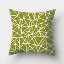 Axyaa Army Green Geometry Print Cushion Cover - Sofa Decor Pillowcase