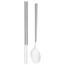 Axyaa Pink Silver Western Stainless Steel Cutlery Set with Spoon, Chopsticks, Flatware