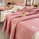 Axyaa Cotton Jacquard Wool Towel Quilt - Three-Layer Sofa Blanket