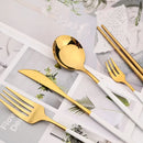Axyaa Gold Western Dinnerware Set Stainless Steel Cutlery Home Wedding Flatware