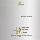 Axyaa Terrazzo Nordic LED Pendant Lamp for Living Room Bedside, Retro Adjustable Gold/Copper Lighting