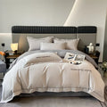 Axyaa Long Staple Cotton Bedding Set: 4-Piece Matte Sheet & Duvet Cover in Pure Cotton