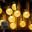 Axyaa Solar Crystal Globe String Lights: Outdoor LED Fairy Garland for Christmas Party Garden Decoration