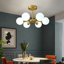 Axyaa LED Copper Glass Ball Ceiling Chandeliers for Modern Home Indoor Lighting