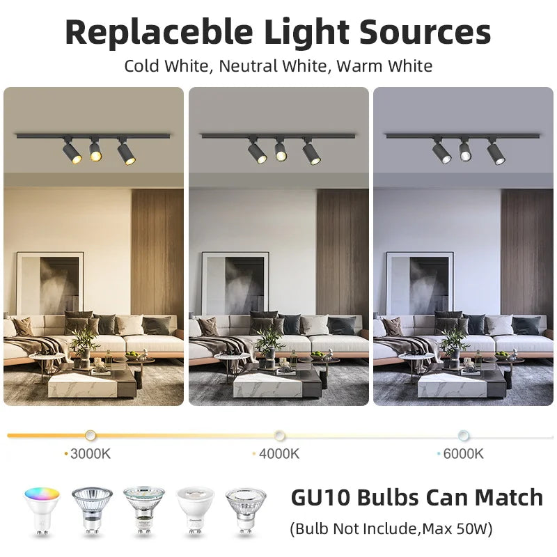Axyaa Rotatable LED Track Light for Home, Studio, & Kitchen Spotlight