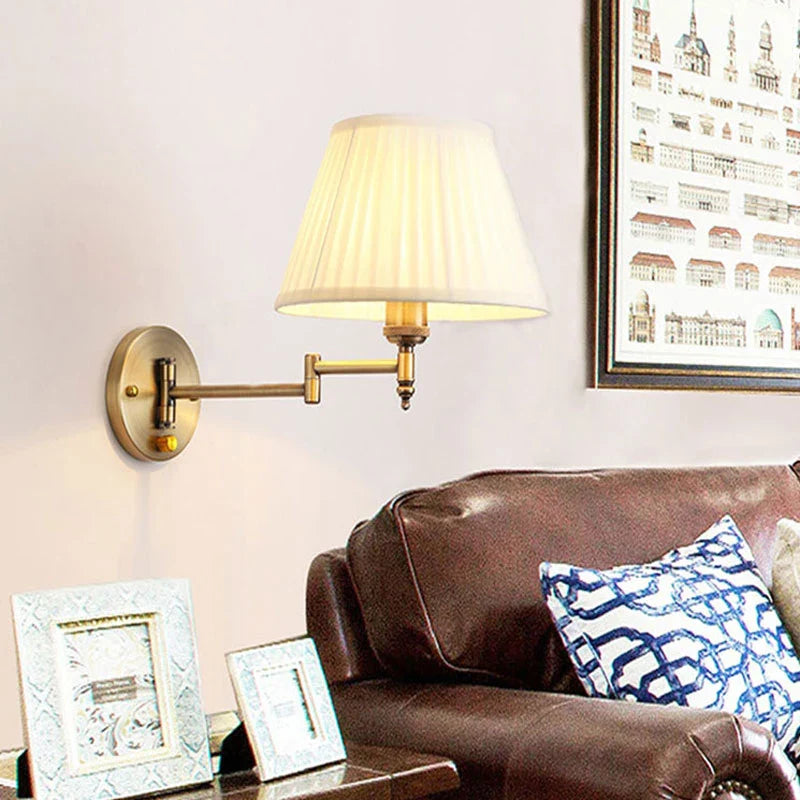 Axyaa Telescopic Wall Lamp: Stylish Folding Arm Reading Light for Bedroom and Study