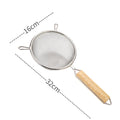 Axyaa Stainless Steel Double Ear Colander Spoon(Strainer) with Wooden Handle