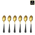 Axyaa 24-Piece Gold & Black Stainless Steel Cutlery Set