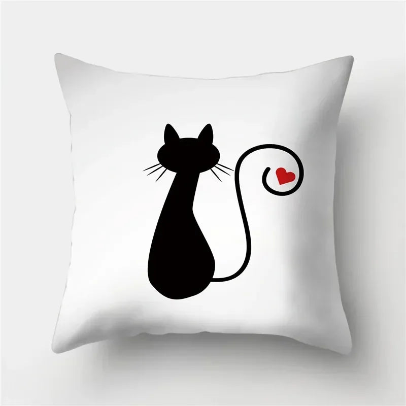 Cute Cat Cushion Cover 45x45cm - Axyaa Home Decor Pillowcases