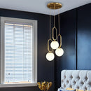 Axya Nordic Glass Ball Chandelier Pendant Lights Brass E14 Bar Lamp