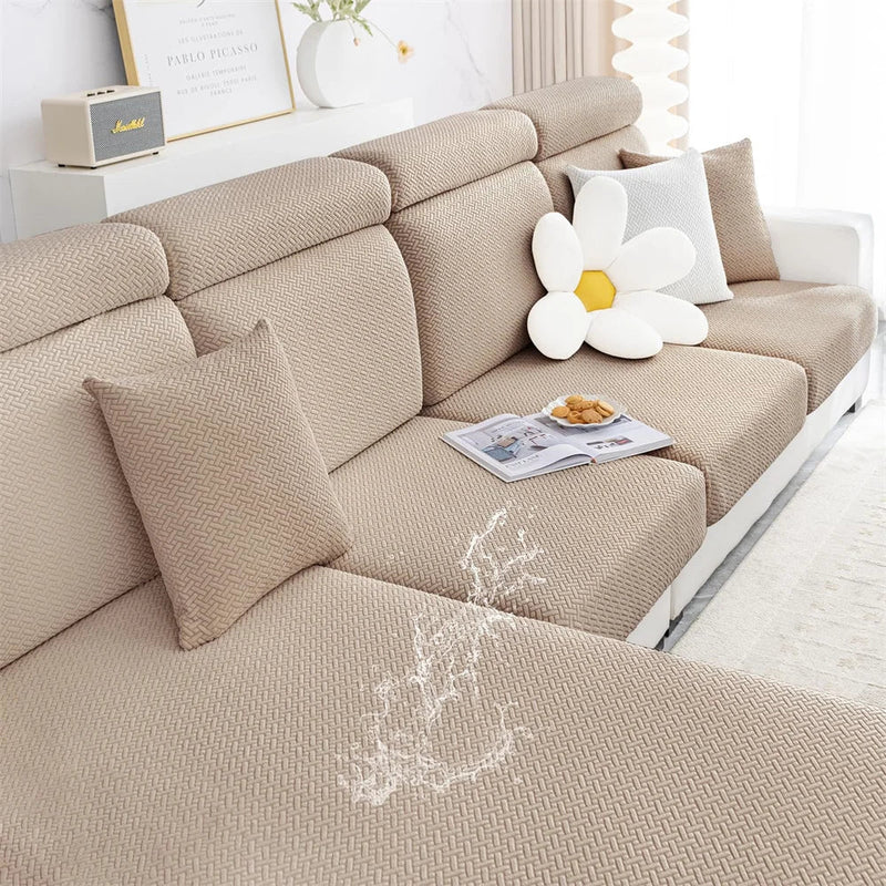 Axyaa Flocking Sofa Seat Cushion Cover Stretch Slipcover for Living Room Decor
