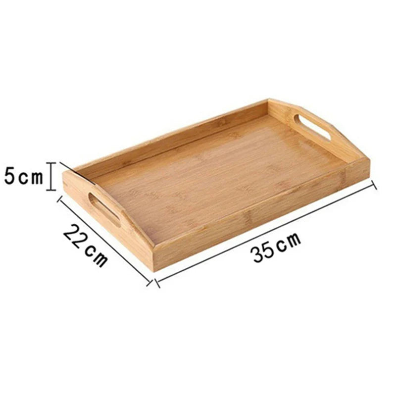 Axyaa Bamboo Tea Tray, Food Storage, Dinner Plate, Kitchen Tableware