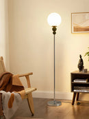 Axyaa Glass Ball LED Floor Lamp for Living Room, Bedroom, Study - Modern Home Decor Lighting
