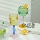 Axyaa Burgundy Colored Goblet Glass Wine Glass Cup for Drinkware Lovers