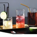 Axyaa Square Glass Cold Drink Cup | Large Capacity Transparent Tea & Wine Cup