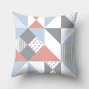 Axyaa Geometric Polyester Cushion Cover 45x45cm, Blue Gray Home Decor Pillowcase