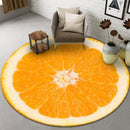 Axyaa Round Fruit Citrus Rug - Home Decor for Living Room, Bedroom, Kitchen