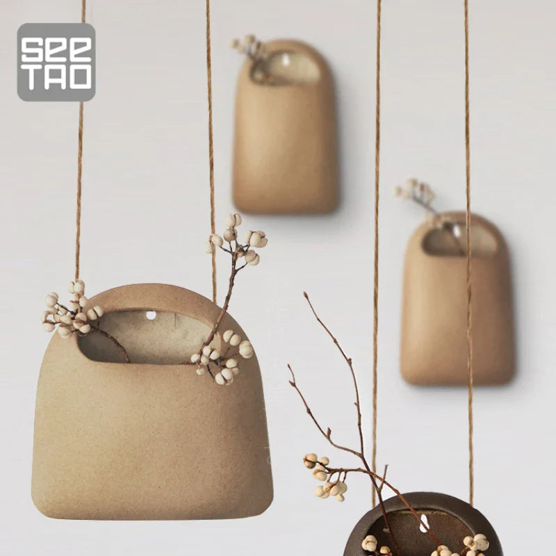 Ceramic Hanging Vase for Wall Decoration by Axya