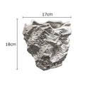 Axyaa Ceramic Rock Vase | Gold-plated Simulation Stone Design