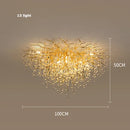 Axyaa Golden Crystal Tear Drop Ceiling Light for Living Room & Bedroom