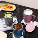Axyaa Double Wall Stainless Steel Thermal Coffee Cup with Handle and Lid