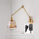 Axyaa Ceramic Copper LED Wall Lamp with Adjustable Long Arm Swivel Lighting