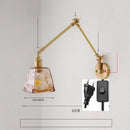 Axyaa Ceramic Copper LED Wall Lamp with Adjustable Long Arm Swing