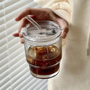 Axyaa Glass Cup with Straw - Large Capacity Creative Drinkware