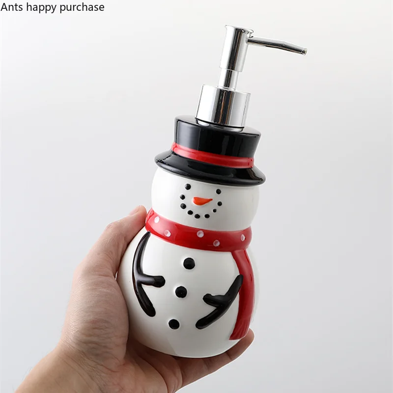 Axya Christmas Bottle Set: Bear/Penguin/Snowman, Soap/Shampoo/Shower Gel Dispenser