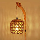 Axyaa Japanese Style Wooden Bedside Wall Lamp with Switch for Dining Room and Bedroom