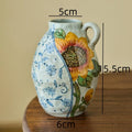 Blue White Ceramic Vase Set Axyaa Artistic Flower Vessels Hydroponic Dried Flower Vases