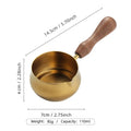 Axyaa Stainless Steel Seasoning Cup with Wooden Handle - Set of 4