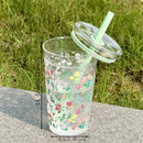 Axyaa Tritan Tumbler Cup with Straw & Lid Transparent Plastic for Cold Beverages