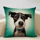 Axyaa Cute Dog Decorative Cushion Cover 45x45cm Linen Sofa Pillowcase Home Bedroom Decor